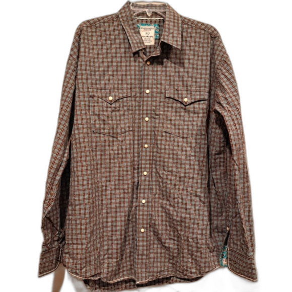 Panhandle Rough Stock long-sleeved Cowboy Western button-up shirt pearl snaps XL - Picture 1 of 9